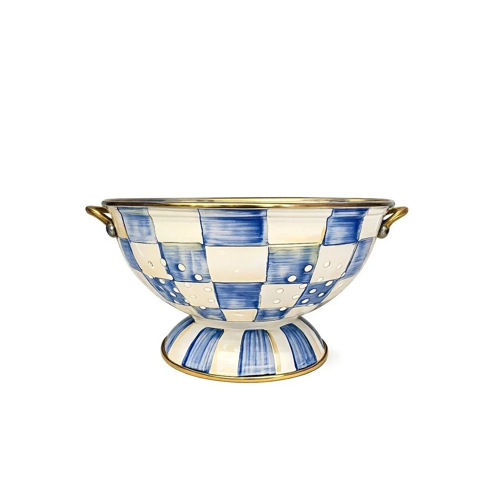 MacKenzie Childs Royal Blue Large  Colander *New